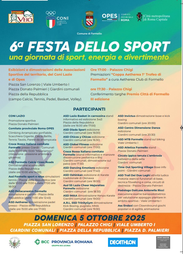 programma festa sport 2025