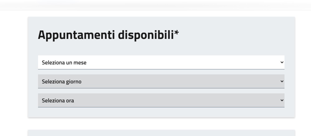 scelta date e orari