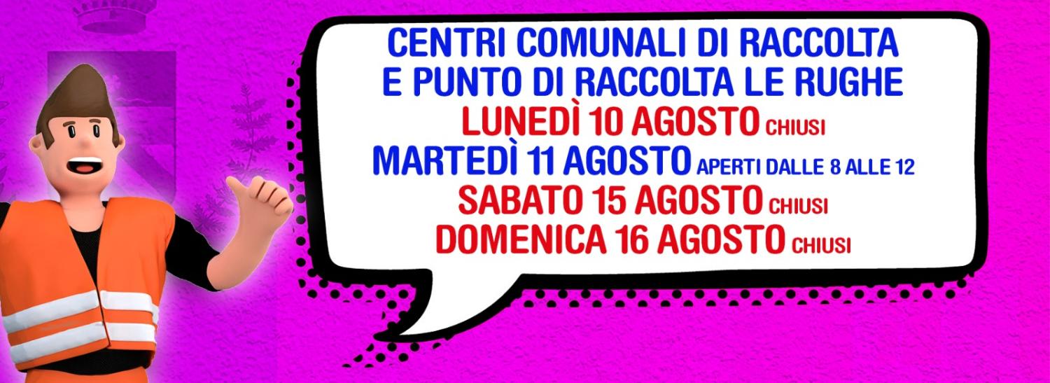 centri di raccolta variazione orari estate 26